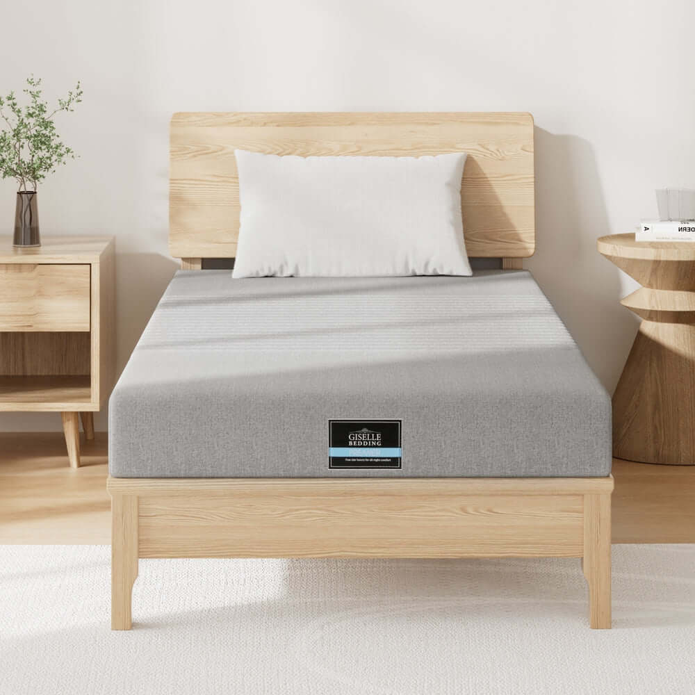Giselle Bedding Cool Gel Memory Foam Mattress Charcoal 7-Zone Washable Bamboo Cover 15cm Single-Furniture > Mattresses > Single Mattress-PEROZ Accessories