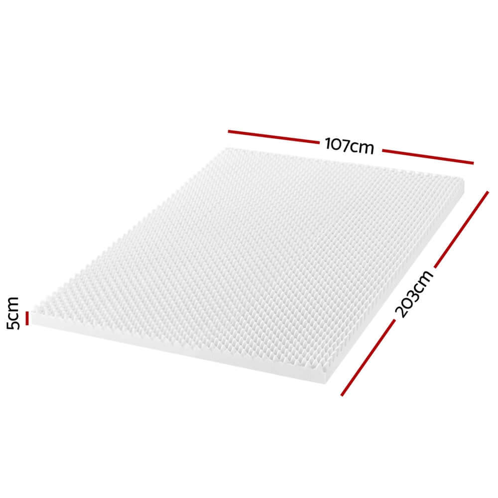 Giselle Bedding Memory Foam Mattress Topper Egg Crate 5cm King Single-Furniture &gt; Mattresses &gt; Mattress Toppers-PEROZ Accessories