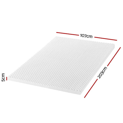 Giselle Bedding Memory Foam Mattress Topper Egg Crate 5cm King Single-Furniture &gt; Mattresses &gt; Mattress Toppers-PEROZ Accessories
