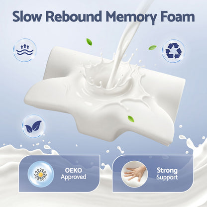 Giselle Bedding Memory Foam Pillow Ergonomic Contour-Home &amp; Garden > Bedding > Pillows-PEROZ Accessories
