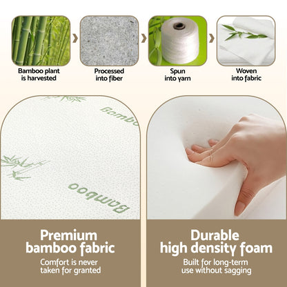 Giselle Foldable Mattress Folding Foam Mattresses Bamboo Double-Furniture > Mattresses > Double Mattress-PEROZ Accessories