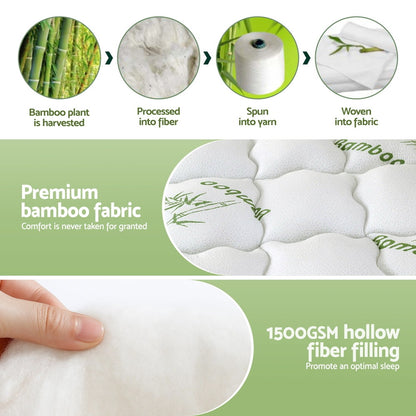 Giselle Mattress Topper 11cm Pillowtop toppers Bamboo Double-Furniture > Mattresses > Mattress Toppers-PEROZ Accessories