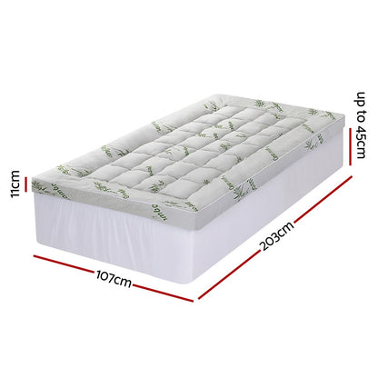 Giselle Mattress Topper 11cm Pillowtop toppers Bamboo King Single-Furniture > Mattresses > Mattress Toppers-PEROZ Accessories