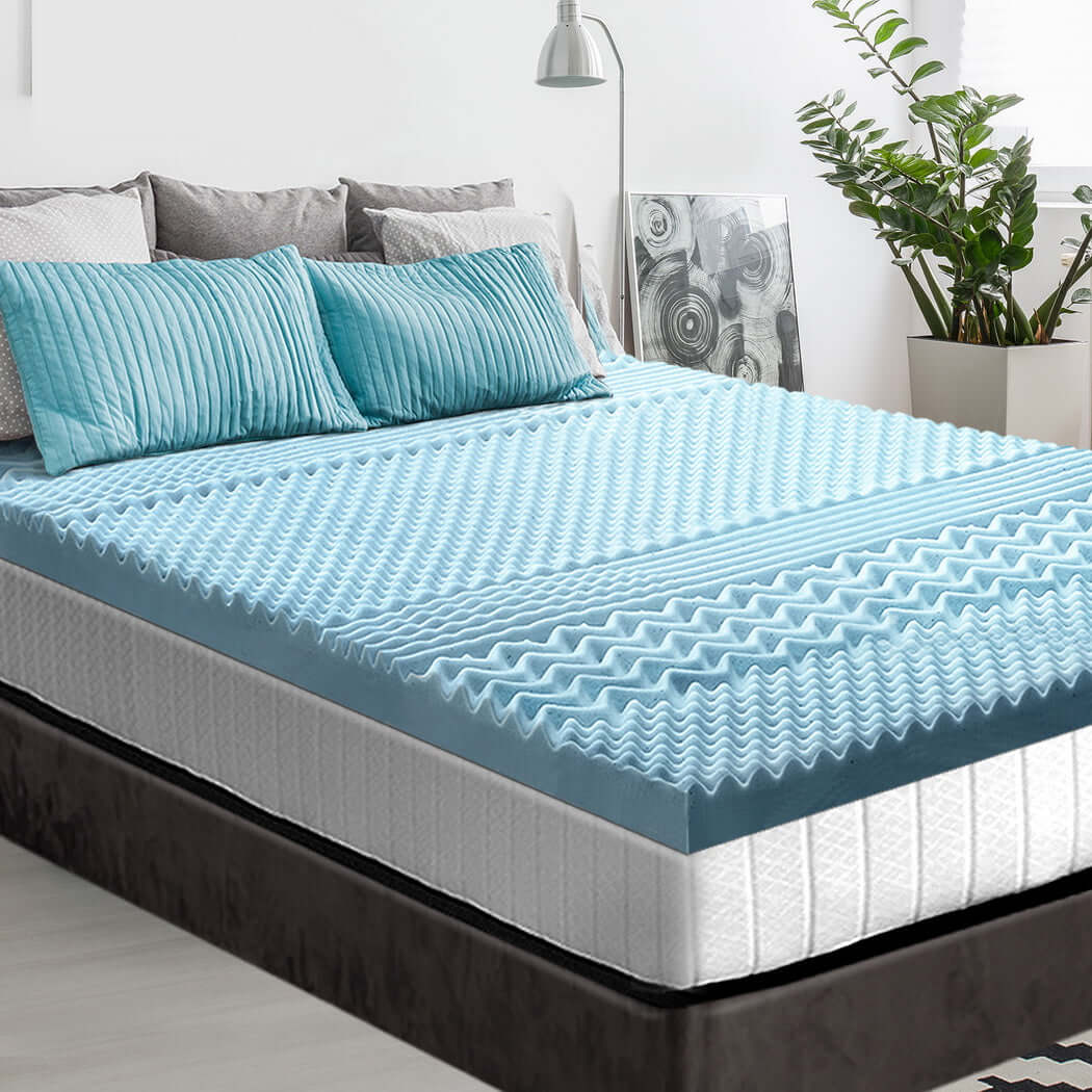 Giselle Memory Foam Mattress Topper 7-Zone 8cm King Single-Furniture &gt; Mattresses &gt; Mattress Toppers-PEROZ Accessories