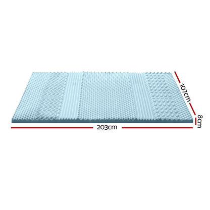 Giselle Memory Foam Mattress Topper 7-Zone 8cm King Single-Furniture > Mattresses > Mattress Toppers-PEROZ Accessories