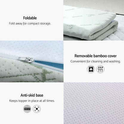 Giselle Memory Foam Mattress Topper 7-Zone 8cm King Single-Furniture > Mattresses > Mattress Toppers-PEROZ Accessories