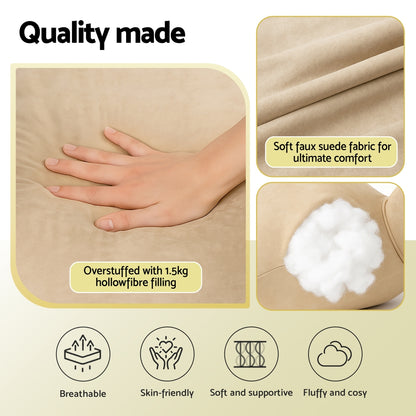 Giselle Reading Pillow Back Rest Lumbar Support Cushion Oatmeal-Home &amp; Garden > Bedding > Pillows-PEROZ Accessories