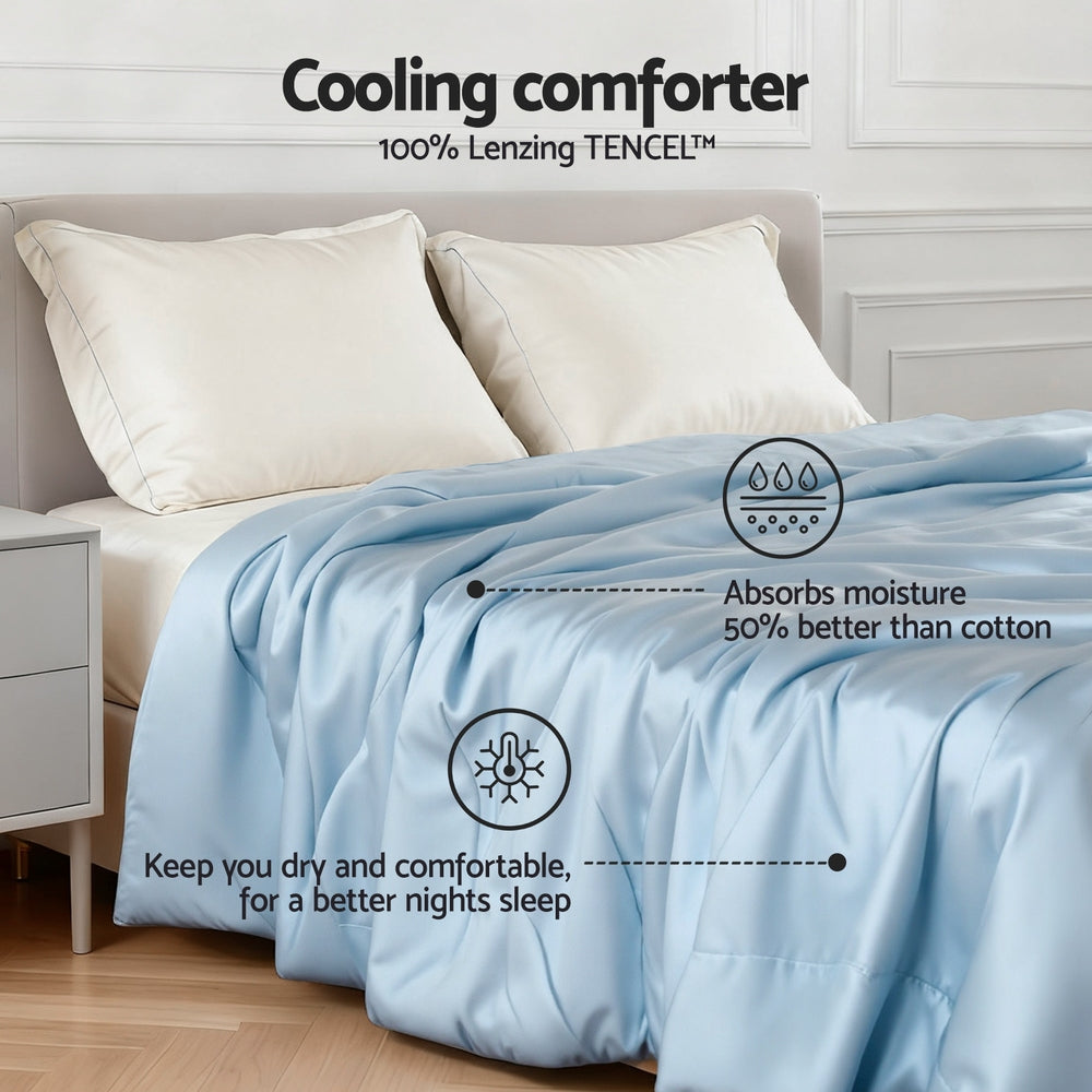 Giselle Tencel Quilt 200GSM Summer Quilts Comforter Doona Light Weight Soft Throw Blanket King-Home &amp; Garden > Bedding > Quilts &amp; Duvets-PEROZ Accessories
