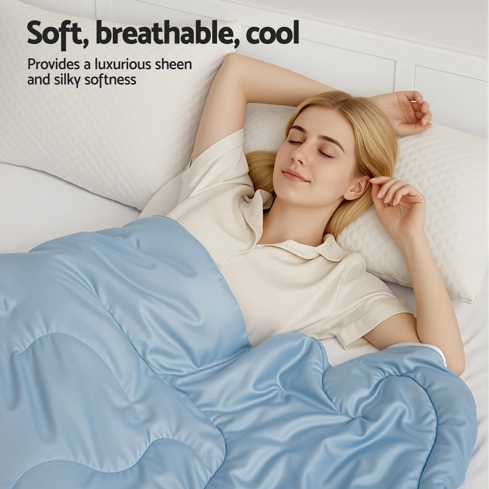 Giselle Tencel Quilt 200GSM Summer Quilts Comforter Doona Light Weight Soft Throw Blanket King-Home &amp; Garden > Bedding > Quilts &amp; Duvets-PEROZ Accessories