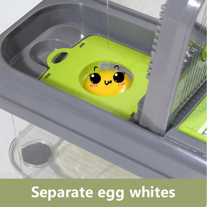 Green And Grey Ultimate 12-in-1 Multi-Functional Vegetable Slicer Dicer Chopper - Mandoline with Storage Containers &amp; Drain Basket-Home &amp; Garden > Kitchenware > Kitchen Utensils-PEROZ Accessories