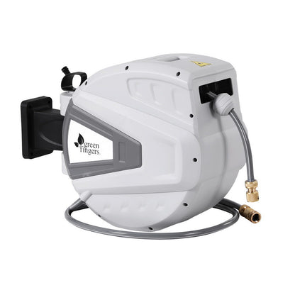 Green Fingers 30M Water Hose Reel Retractable Auto Rewind Wall Mount Garden Spray Gun-Home &amp; Garden > Garden Tools > Garden Hoses-PEROZ Accessories