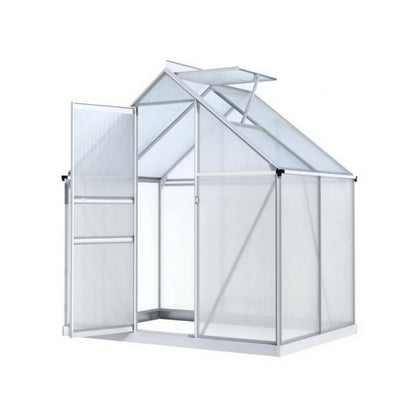 Green Fingers Greenhouse Aluminium Polycarbonate Premium Garden Storage Shed 1.3Mx1.9Mx2.0M-Home &amp; Garden > Greenhouses > Greenhouses &amp; Accessories-PEROZ Accessories