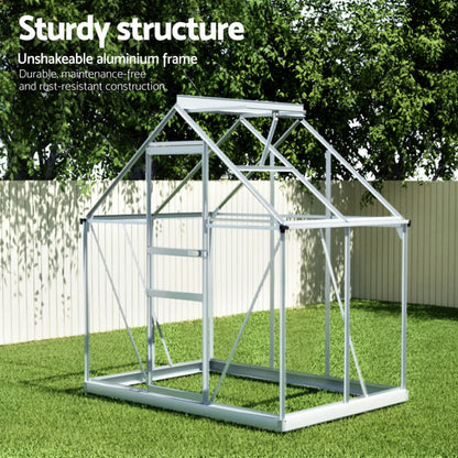 Green Fingers Greenhouse Aluminium Polycarbonate Premium Garden Storage Shed 3.1Mx1.9Mx2.0M-Home &amp; Garden > Greenhouses > Greenhouses &amp; Accessories-PEROZ Accessories