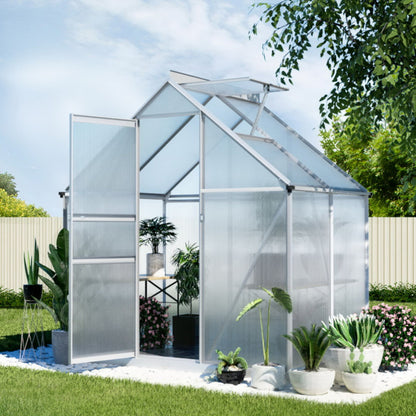 Green Fingers Greenhouse Aluminium Polycarbonate Premium Garden Storage Shed 3.1Mx1.9Mx2.0M-Home &amp; Garden > Greenhouses > Greenhouses &amp; Accessories-PEROZ Accessories