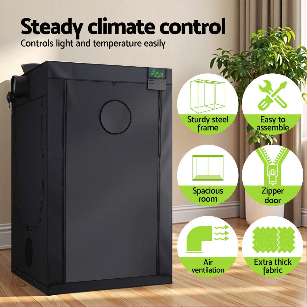Green Fingers Grow Tent Kits 120x120x200cm Hydroponics Indoor Grow System-Home &amp; Garden > Greenhouses > Greenhouses &amp; Accessories-PEROZ Accessories