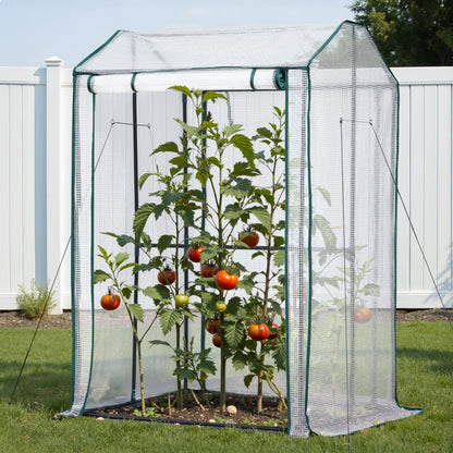 Green Fingers Mini Greenhouse PE Cover Green House Roll-Up Zippered Door 1.0x0.8x1.5M-Home &amp; Garden > Greenhouses > Greenhouses &amp; Accessories-PEROZ Accessories