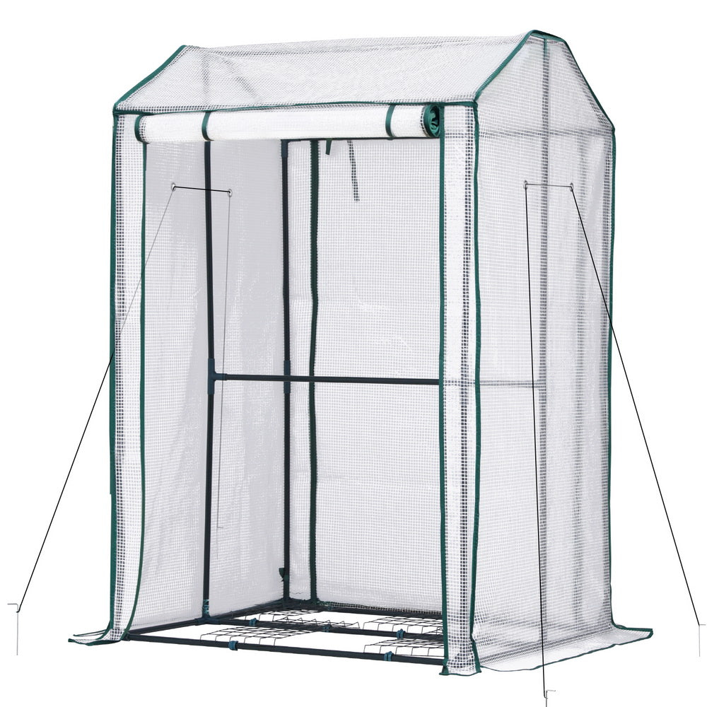 Green Fingers Mini Greenhouse PE Cover Green House Roll-Up Zippered Door 1.0x0.8x1.5M-Home &amp; Garden > Greenhouses > Greenhouses &amp; Accessories-PEROZ Accessories