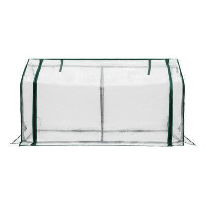 Green Fingers Mini Greenhouse PE Cover Green House Roll-Up Zippered Door 1.2x0.5x0.6M-Home &amp; Garden > Greenhouses > Greenhouses &amp; Accessories-PEROZ Accessories