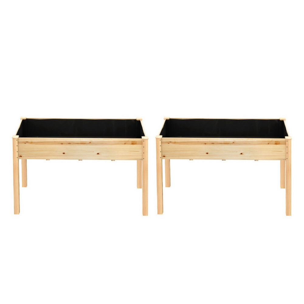 Green Fingers Raised Garden Bed 2x Elevated 120x60x80cm Wooden Planter Box Container-Home &amp; Garden > Garden Beds > Garden Beds &amp; Planters-PEROZ Accessories