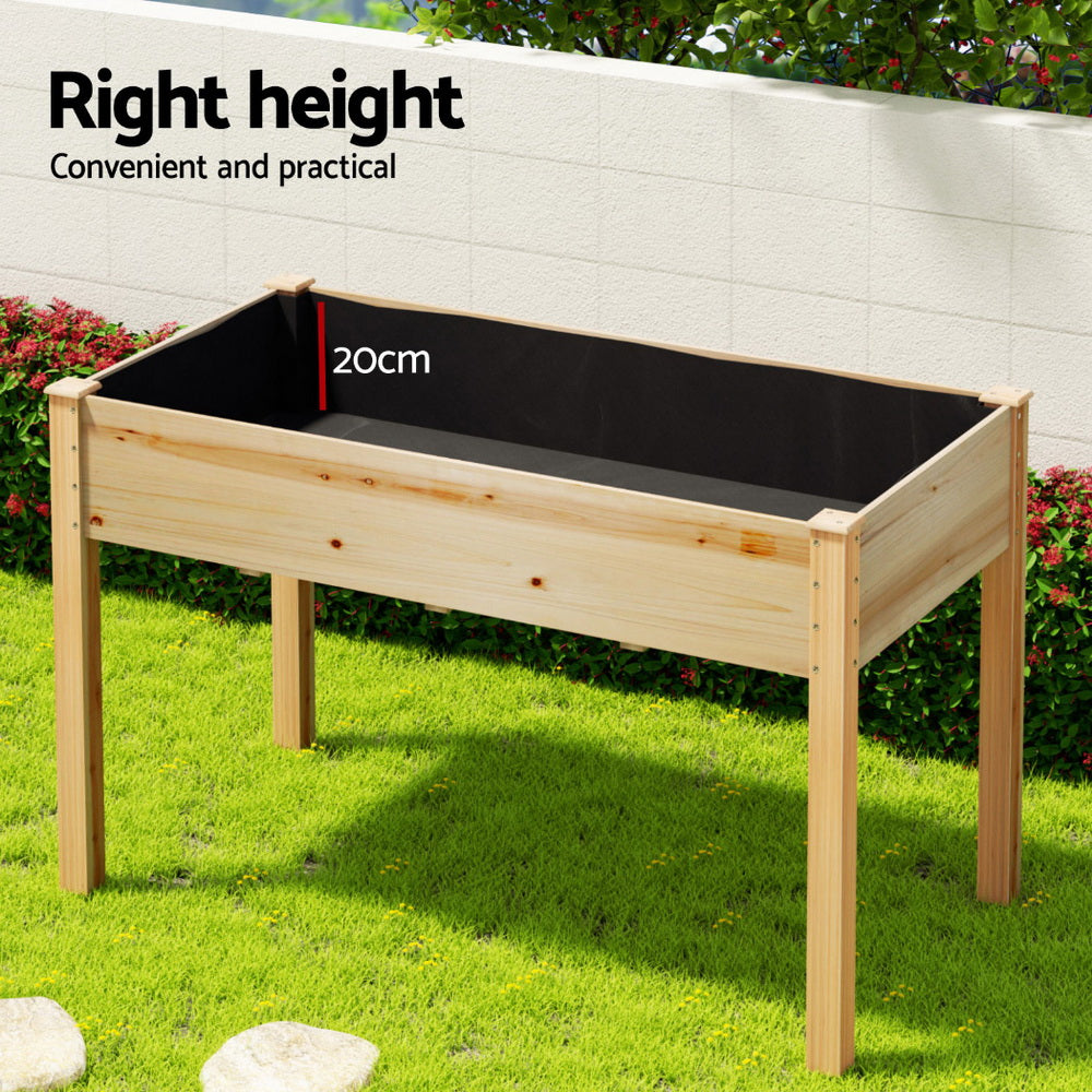 Green Fingers Raised Garden Bed 2x Elevated 120x60x80cm Wooden Planter Box Container-Home &amp; Garden > Garden Beds > Garden Beds &amp; Planters-PEROZ Accessories