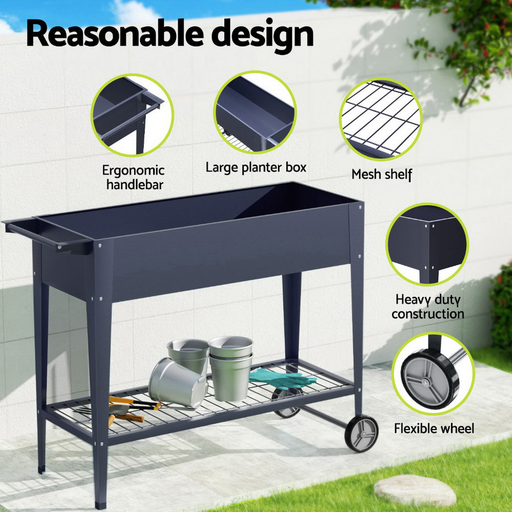 Green Fingers Raised Garden Bed x2 Elevated 100X40X80cm Planter Box Raised Container Herb-Home &amp; Garden > Garden Beds > Garden Beds &amp; Planters-PEROZ Accessories