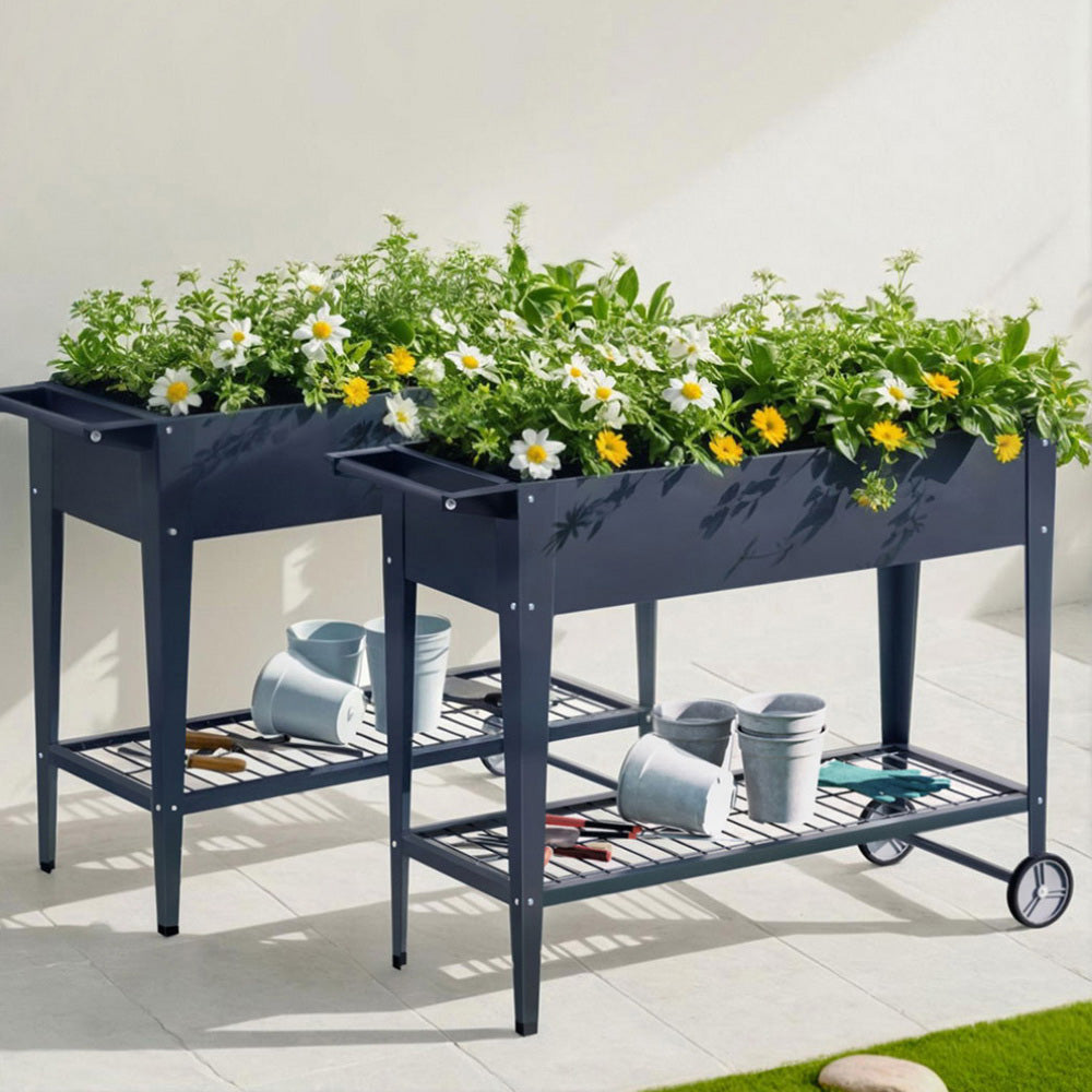 Green Fingers Raised Garden Bed x2 Elevated 100X40X80cm Planter Box Raised Container Herb-Home &amp; Garden > Garden Beds > Garden Beds &amp; Planters-PEROZ Accessories