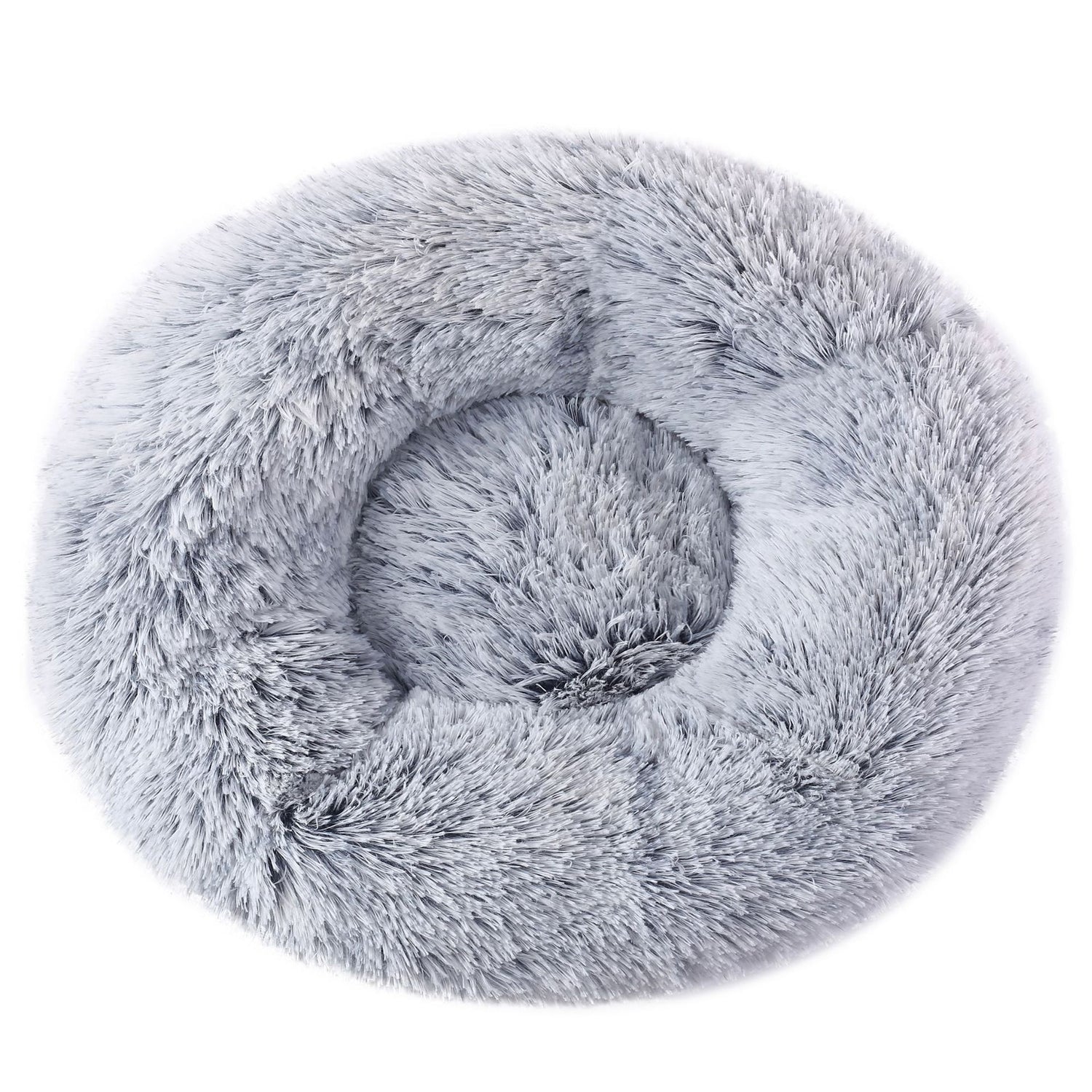 Grey 50cm Cozy Round Pet Bed - Plush Cat &amp; Dog Bed with Non-Slip Base, Machine Washable-Pet Care > Dog Supplies > Dog Beds-PEROZ Accessories