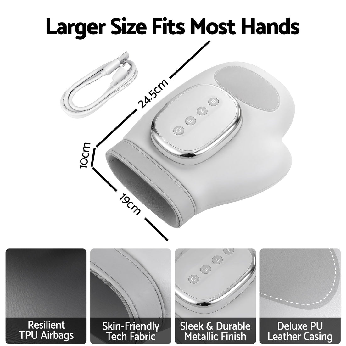Livemor Hand Massager with Heat and Compression for Arthritis Carpal Tunnel | Large Hand Chamber Fits Left or Right Hand, with 5 Compression Levels, 3 Modes, and 3 Heat Levels, Gift for Women Men-Health &amp; Beauty > Massage &amp; Relaxation > Massagers-PEROZ Accessories