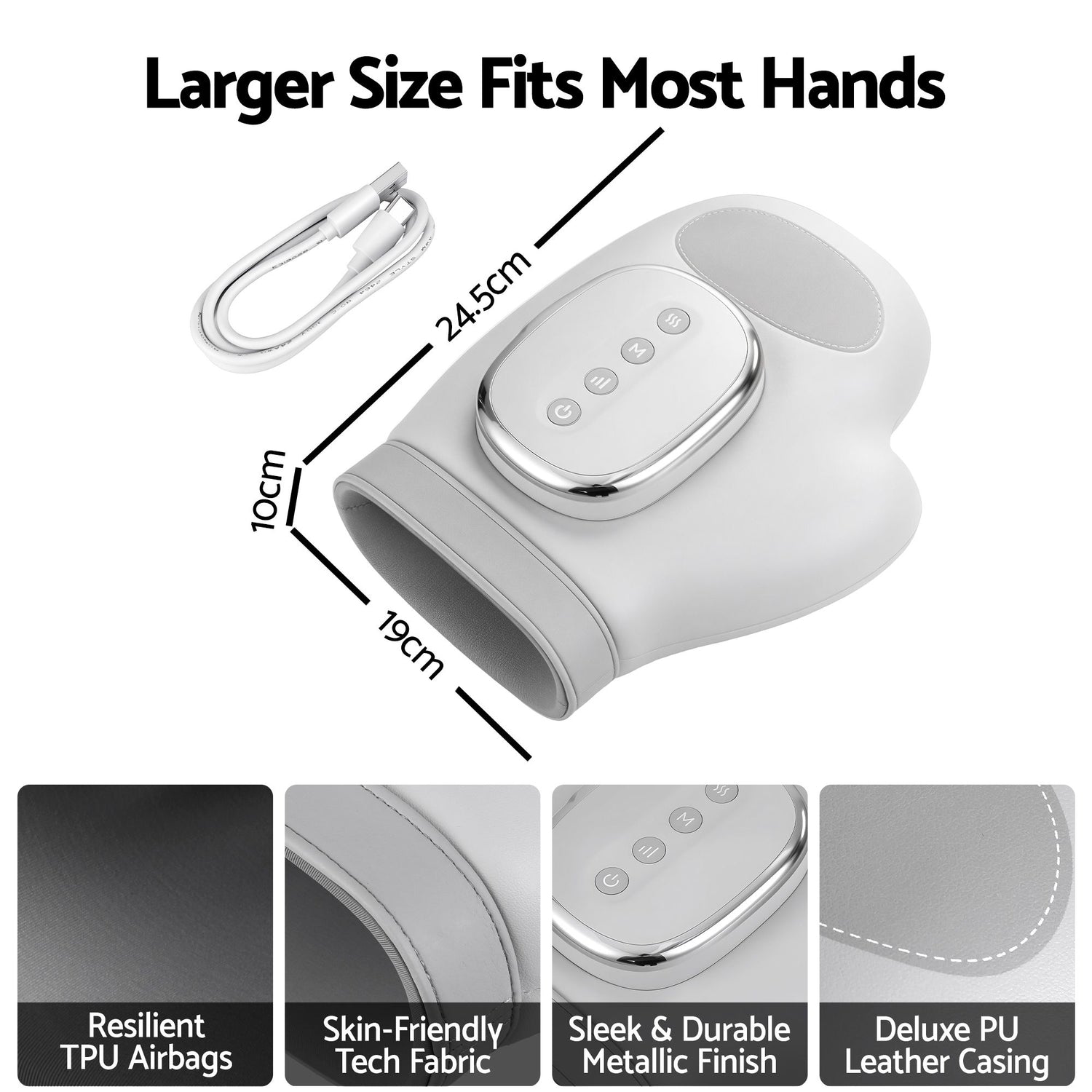 Livemor Hand Massager with Heat and Compression for Arthritis Carpal Tunnel | Large Hand Chamber Fits Left or Right Hand, with 5 Compression Levels, 3 Modes, and 3 Heat Levels, Gift for Women Men