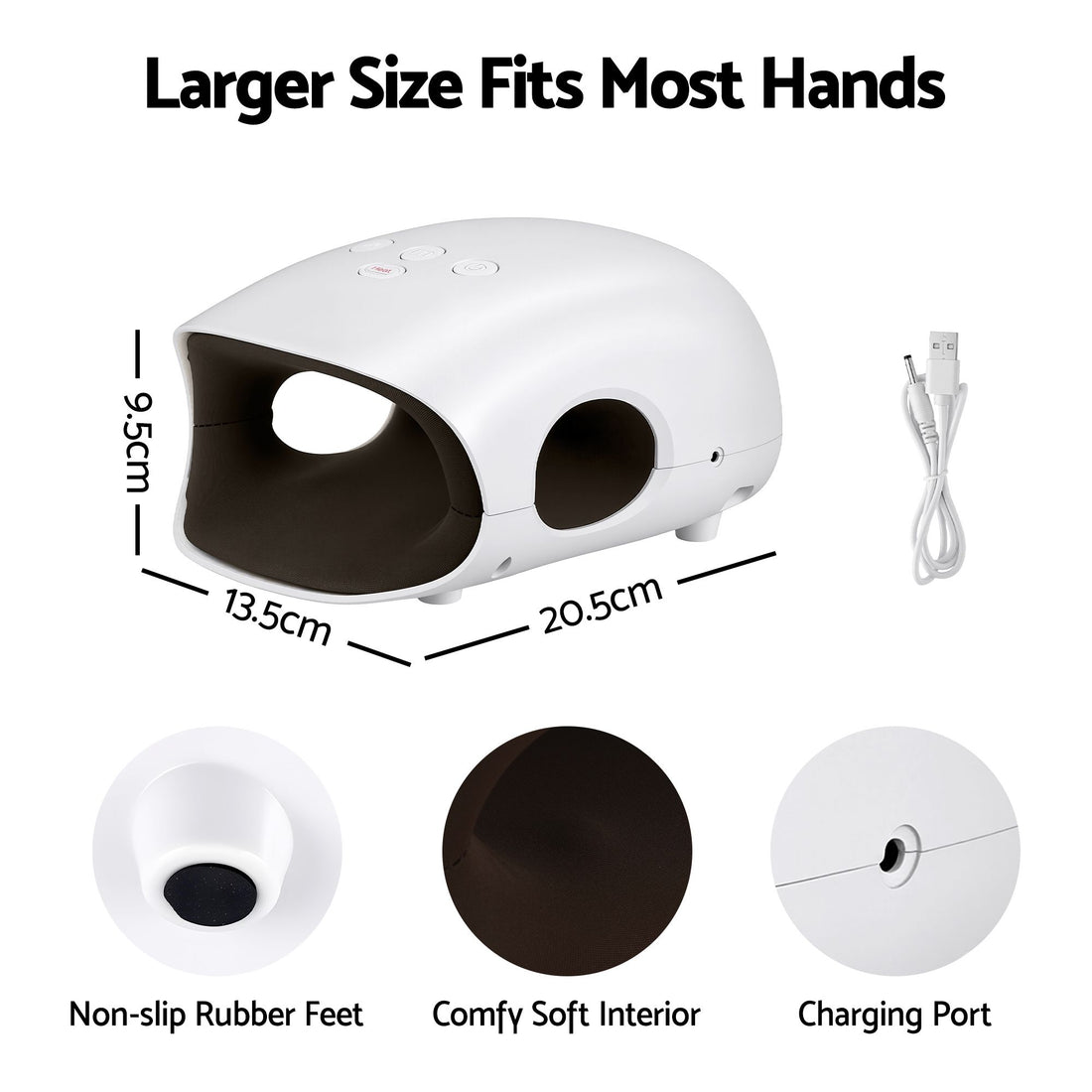 Livemor Hand Massager with Heat and Compression Cordless 3 Modes 3 Temperatures-Health &amp; Beauty > Massage &amp; Relaxation > Massagers-PEROZ Accessories