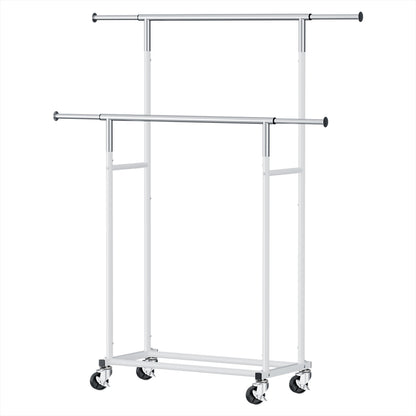 Artiss Clothes Rack Double Rod Airer Rail Coat Stand Adjustable Hanger-Furniture &gt; Living Room &gt; Coat Racks-PEROZ Accessories