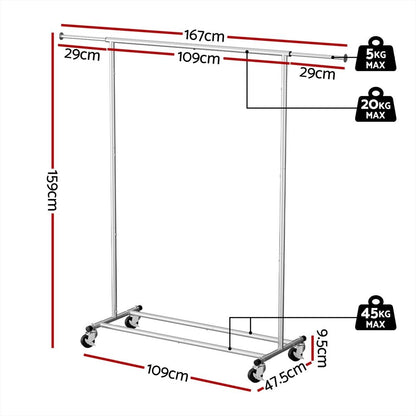 Artiss 2X Clothes Rack Airer Rail Coat Garment Stand Adjustable Hanger-Furniture > Living Room > Coat Racks-PEROZ Accessories