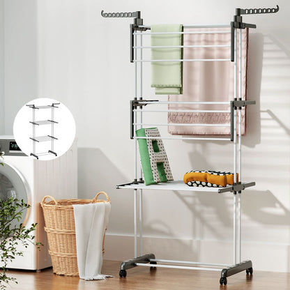 Artiss 2X Clothes Drying Rack 173cm Coat Airer Hanger Foldable-Home &amp; Garden > Bathroom Accessories > Towel Racks &amp; Holders-PEROZ Accessories