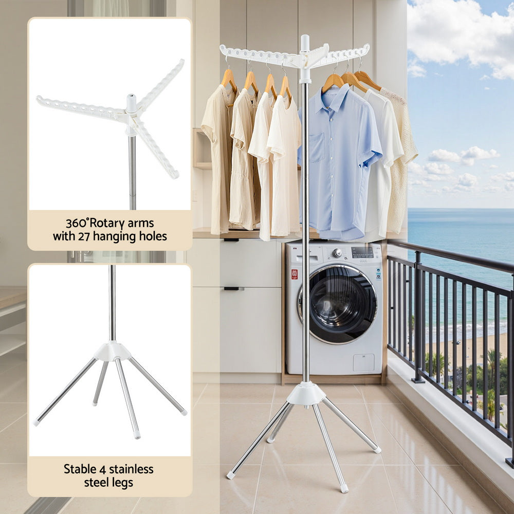 Artiss Clothes Rack Airer Rotatable Hanger Foldable 163cm-Furniture &gt; Living Room &gt; Coat Racks-PEROZ Accessories