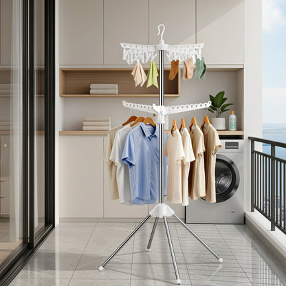 Artiss Clothes Rack Airer 2 Tier Rotatable Hanger Foldable-Furniture &gt; Living Room &gt; Coat Racks-PEROZ Accessories