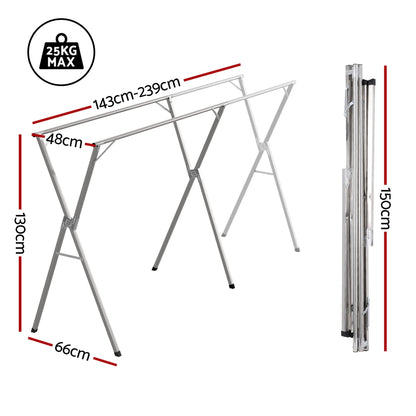 Artiss Clothes Rack Adjustable Foldable Steel-Furniture &gt; Living Room &gt; Coat Racks-PEROZ Accessories