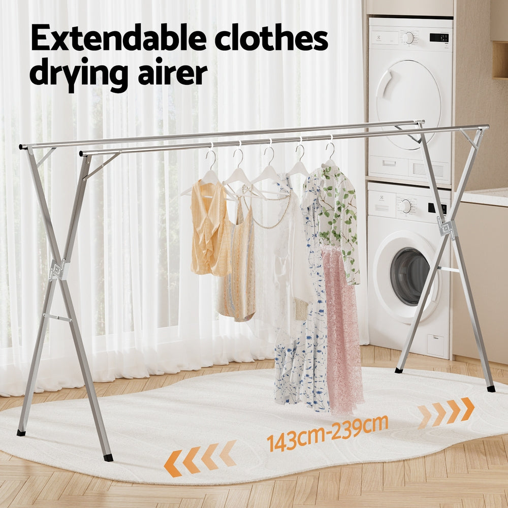 Artiss Clothes Rack Adjustable Foldable Steel-Furniture &gt; Living Room &gt; Coat Racks-PEROZ Accessories