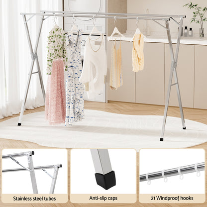 Artiss Clothes Rack Adjustable Foldable Steel-Furniture &gt; Living Room &gt; Coat Racks-PEROZ Accessories