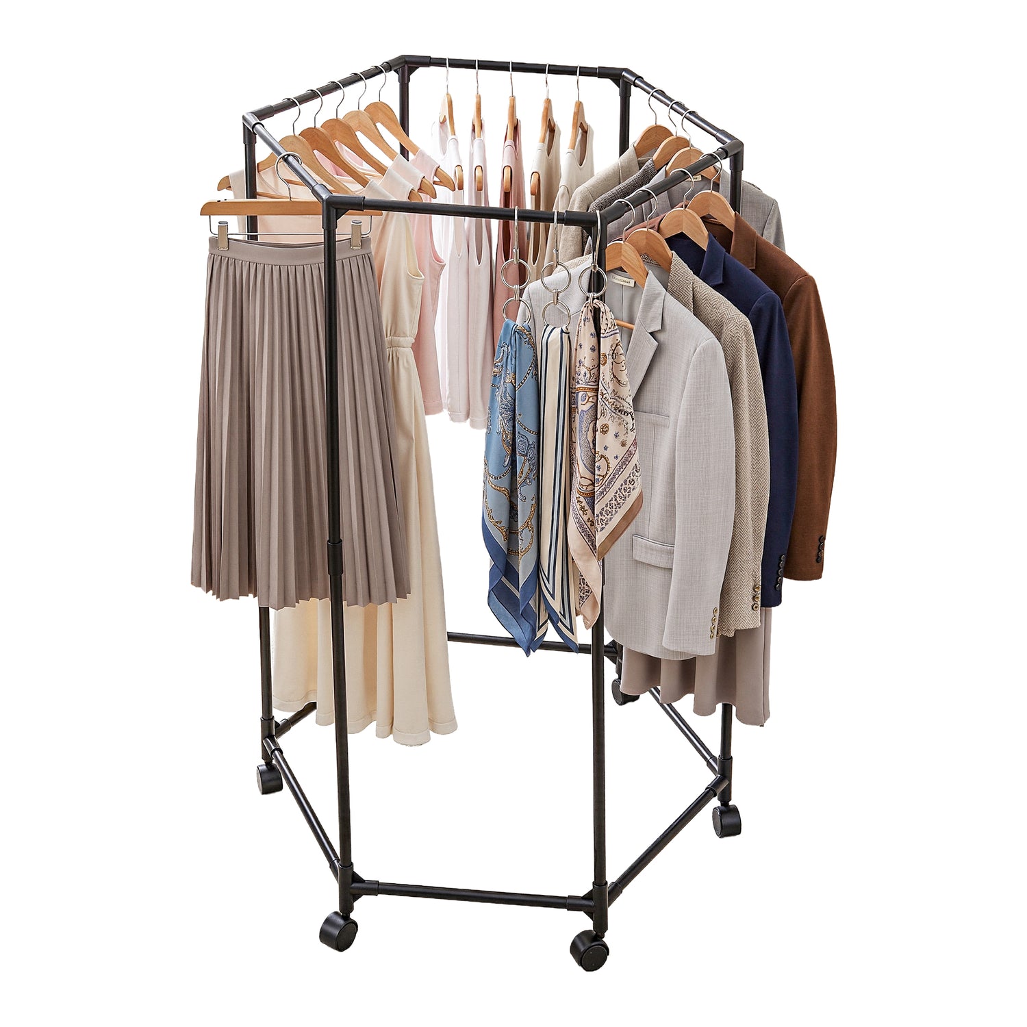 Artiss Clothes Rack Airer Rail Coat Stand Wheels 6 Rods-Furniture > Living Room > Coat Racks-PEROZ Accessories
