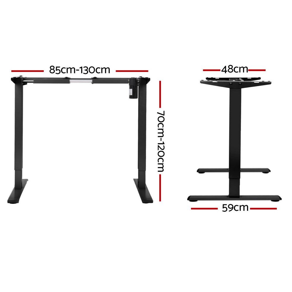 Artiss Electric Standing Desk Frame Only Height Adjustable 70KG Load Black-Office Desks-PEROZ Accessories