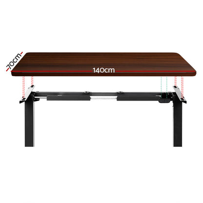 Artiss Standing Desk Motorised Walnut 140CM-Office Desks-PEROZ Accessories