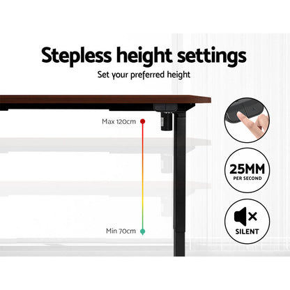 Artiss Standing Desk Motorised Walnut 140CM-Office Desks-PEROZ Accessories