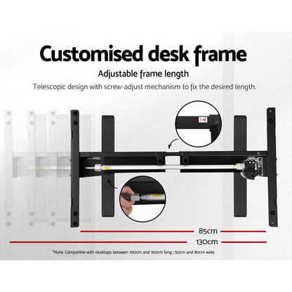Artiss Standing Desk Motorised Walnut 140CM-Office Desks-PEROZ Accessories