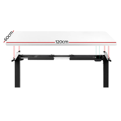 Artiss Standing Desk Motorised White 120CM-Office Desks-PEROZ Accessories