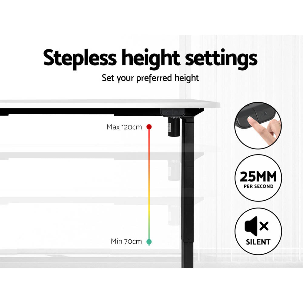Artiss Standing Desk Motorised White 120CM-Office Desks-PEROZ Accessories