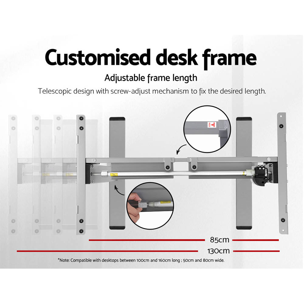 Artiss Standing Desk Motorised 120CM Black-Office Desks-PEROZ Accessories