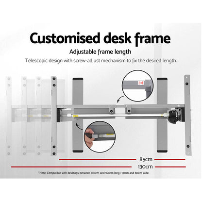 Artiss Standing Desk Motorised 120CM Black-Office Desks-PEROZ Accessories