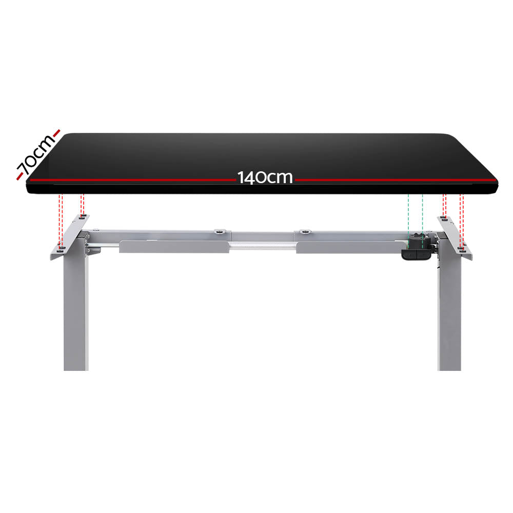 Artiss Standing Desk Motorised 140CM Black-Office Desks-PEROZ Accessories