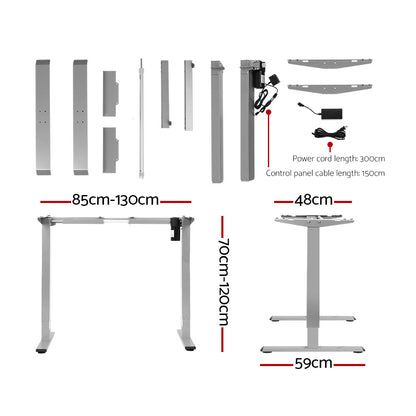 Artiss Standing Desk Motorised 120CM Walnut-Office Desks-PEROZ Accessories
