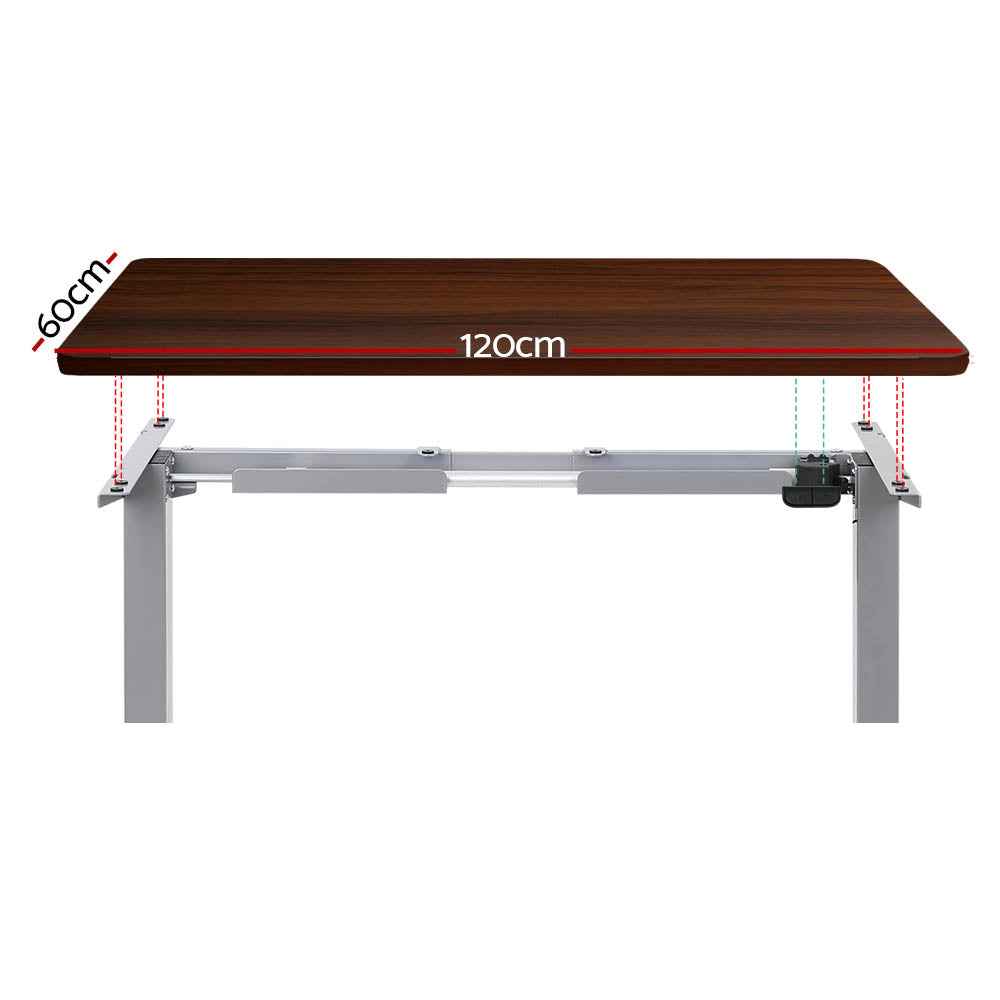 Artiss Standing Desk Motorised 120CM Walnut-Office Desks-PEROZ Accessories